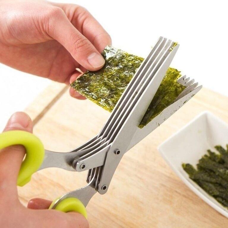 5 Layers Kitchen Scissor Multi-Blade Herb & Vegetable Cutting Shears with Cleaning Comb