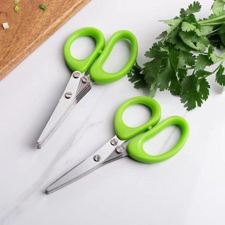 5 Layers Kitchen Scissor Multi-Blade Herb & Vegetable Cutting Shears with Cleaning Comb