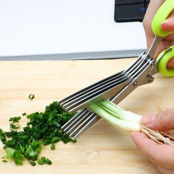 5 Layers Kitchen Scissor Multi-Blade Herb & Vegetable Cutting Shears with Cleaning Comb