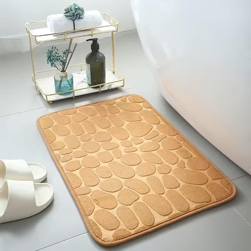 Cobblestone Embossed Bathroom Bath Mat