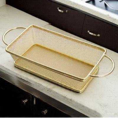 Double Handle Golden Mesh Basket