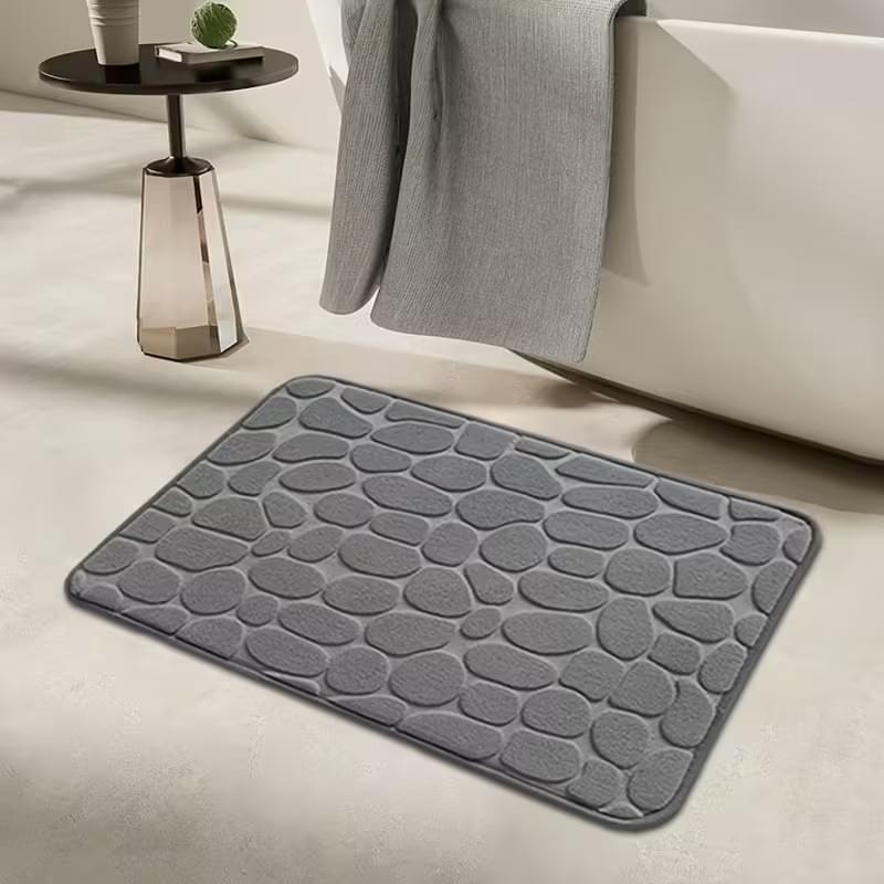 Cobblestone Embossed Bathroom Bath Mat