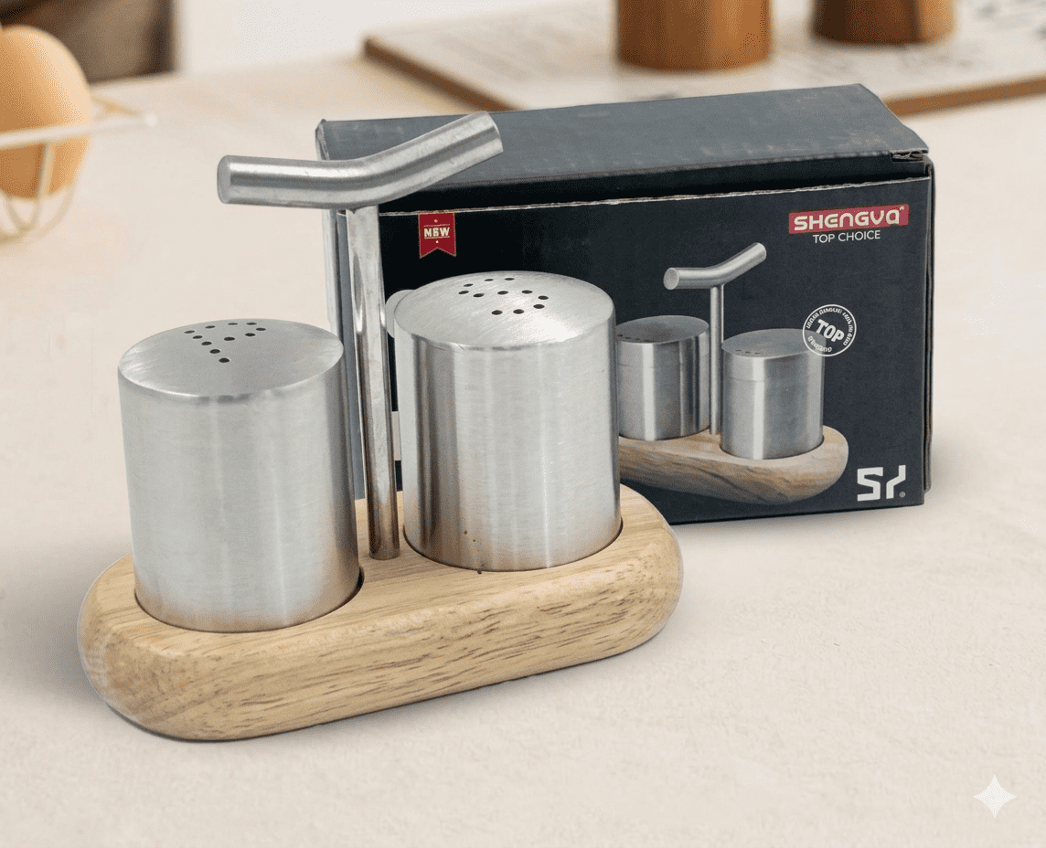 Premium Stainless Steel Salt and Pepper Shaker Set